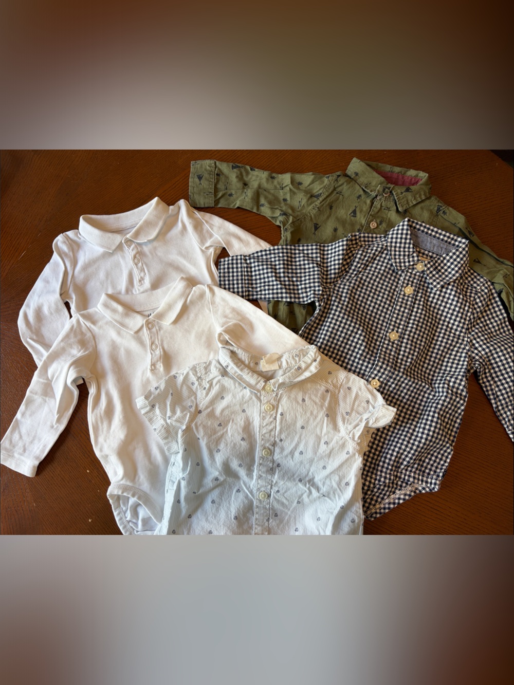 H&M Baby Boys Mixed Button-Up and Onesie Bundle - size 6M and 9M
